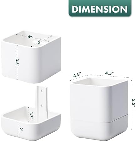 Phoenix Vine 4.5 Inch Wall Mounted Self-Watering Planter Pot for Indoor Houseplants and Herbs | Hanging Planter for Window Sills, Bathroom Walls, Home & Office Décor, White, Set of 4, 01-B-D-4 - Image 3