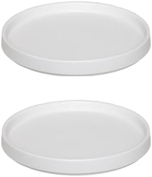 2 Pack Plant Water Catcher Tray - 7 Inch Ceramic Plant Saucer for Indoors/Outdoors, Round Flower Pot Saucer Plant Pot Saucer Plant Drip Trays for Potted Plants Drainage(Frosted White) by Fzfeiyy