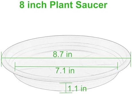 6 Pack of 8 inch Plant Saucer, Large Plant Tray, Heavy Sturdy Plant Drainage Tray for Indoors, Bird Bath Bowls, Sturdy Plastic Pot Tray for Planter (White) - Image 2