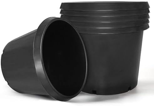 HOSTIC 25 Gallon Flexible Nursery Pots 5 PCS Gallon Pot with Drainage Holes by HOSTIC