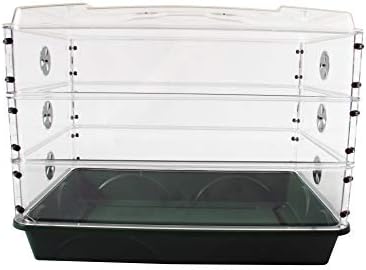 EarlyGrow 95457 24" x 15" x 16.75" Domed Propagator, Green, 3 Side Extenders and Locking Clip Set - Image 6