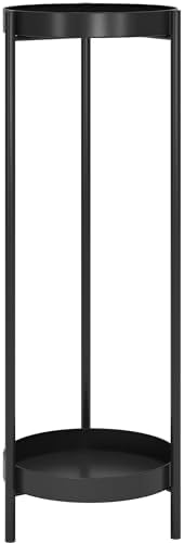 30" Plant Stand, 2 Tier Metal Flower Plants Holder with 2 Removable Display by Fashionoda