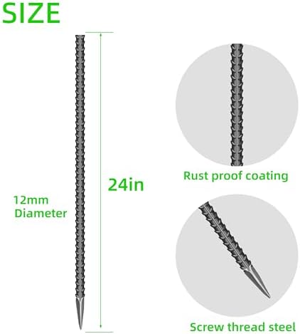 16 Pcs 24-Inch Garden Ground Stakes Galvanized Steel Staples - Image 2