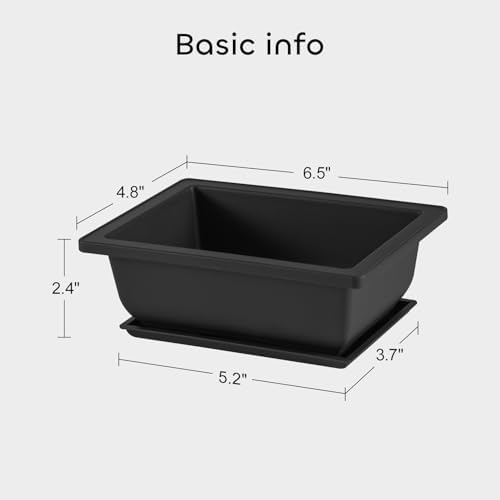 GROWNEER 3 Pack 6.5 Inch Bonsai Pots with Drainage Trays & 1 Repotting Mat - Image 4