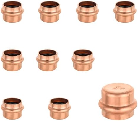 (Pack of 10) EFIELD 1-inch Copper Press Fit End Cap (Plug) Plumbing Fittings, LBP Design, Heavy Copper Structure by EFIELDPEXTUBING
