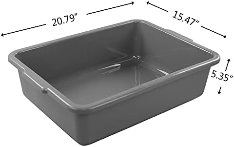 4-Pack 22 L Plastic Utility Bus Tub, Commercial Wash Tub Bus Box - Image 2