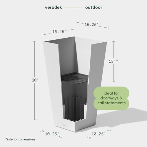Veradek Pure Series Taper Planter - Tall Tapered Outdoor Planter with Shelf - Image 2