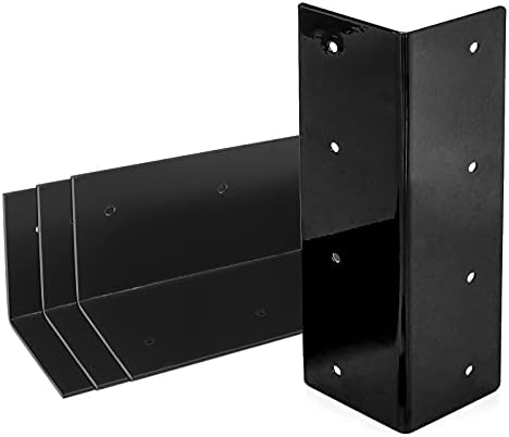 4 Pack 9" x 3" Black Raised Bed Garden Corner Bracket for Wood by OTTFF