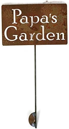 Family Name Gift Garden Stake 20 to 33 Inches Tall (Papa's Garden, Medium 23" Tall) - Image 2