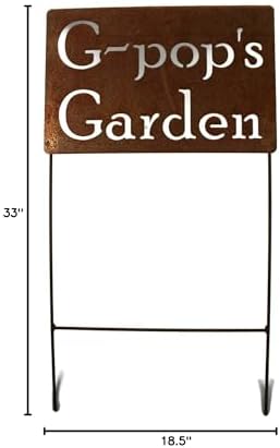 Family Name Gift Garden Stake 20 to 33 Inches Tall (G-Pop's Garden, XL 33" Tall) - Image 4