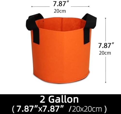 Grow Bags,Growing Pot Bags Garden Grow Bag Indoor Outdoor Fabric Aeration Plant Pot Container Flower Vegetable Pouch (Dark Orange,2 Gallon) - Image 3