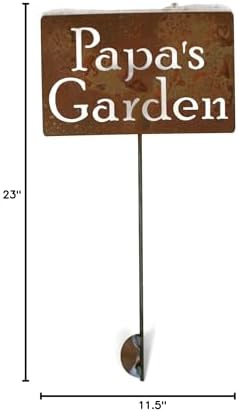 Family Name Gift Garden Stake 20 to 33 Inches Tall (Papa's Garden, Medium 23" Tall) - Image 4