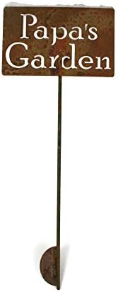 Family Name Gift Garden Stake 20 to 33 Inches Tall (Papa's Garden, Small 20" Tall) - Image 2