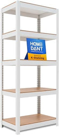 HOMEDANT House 5 Tier 24.1" W Laminated Metal Shelving Unit Adjustable Storage Utility Rack Heavy Duty Shelves Organization Multipurpose Shelf Kitchen Garage Pantry Closet 1 Pack by TheBestOrganizingSolution