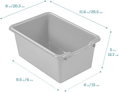 ECR4Kids Scoop Front Storage Bins, Multipurpose Organization, Contemporary, 10-Piece - Image 2