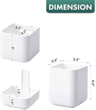 Phoenix Vine 3.5 Inch Wall Mounted Self-Watering Planter Pot for Indoor Houseplants and Herbs | Hanging Planter for Window Sills, Bathroom Walls, Home & Office Décor, White, Set of 1, 01-A-D-1 - Image 3