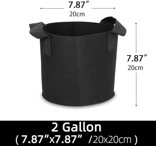 Grow Bags,Growing Pot Bags Garden Grow Bag Indoor Outdoor Fabric Aeration Plant Pot Container Flower Vegetable Pouch (Black,2 Gallon) - Image 3