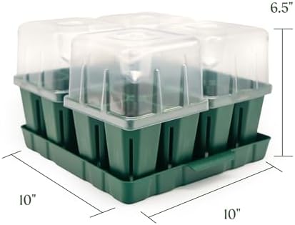 Vego garden Seedling Suite Products, 4 Pack Jumbo Seedling Trays with Seedling Tray Lids and 10" x 10" Bottom Watering Trays - Image 3