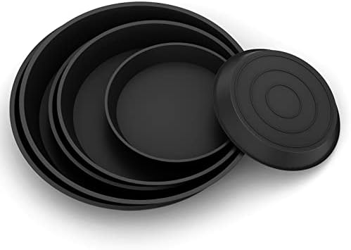 6 Pack Plant Saucer 6 8 10 Inch Plastic Plant Tray, Sturdy and Durable Flower Pot Container Accessories Plant Pot Saucers for Indoor and Outdoor (6 8 10 Inch, Black) by DUNPUTE