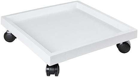14.2 Inch Square Rolling Plant Caddy Saucer with Wheels, Heavy Duty Wheeled Planter Stand for Potted Plant, Coaster Roller Base Tray with Casters, Flower Pot Dolly Holder for Indoor Outdoor by NAZKAENPlanterCaddies