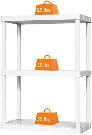 Gracious Living 3-Shelf Fixed-Height Light-Duty Storage, White, 3-Pack - Image 6