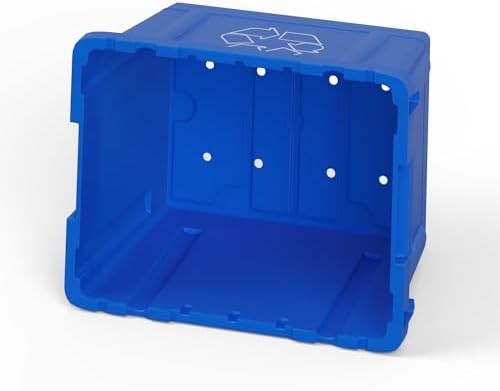 14 Gallon Rectangular Blue Recycling Bin | 6 Pack | Inside Outside Curbside | Stackable Box for Paper Plastic - Image 4