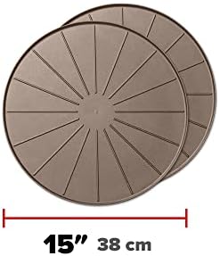 WeatherTech 15" Plant Mats/Coasters - for Floor Protection from Planter Spills, leaks and Soil (8A15CST2PKTN)- Tan (2-Pack) - Image 2