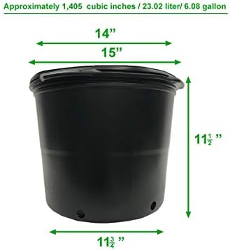 Viagrow 5 Gallon BPA Free Nursery Pots (12 Pack, 5 Gallon Plus) - Image 2