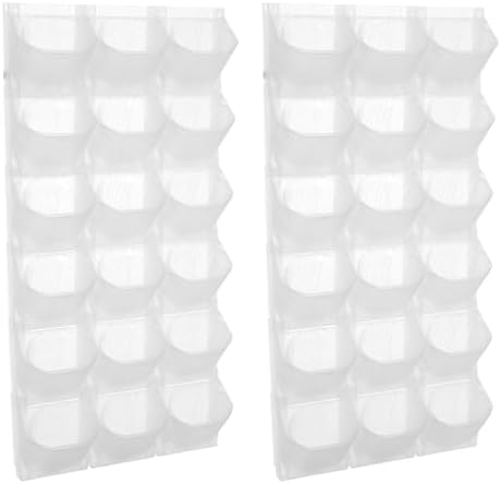 36-Pot Wall Mounted Planter – Vertical Wall Planter with Water Storage Layer, Stackable Flower Pot Holder for Indoor Outdoor Garden Balcony (12 * 3-Pot) (White) - Image 3