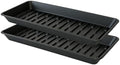 2 Pack Plastic Plant Tray Saucer Rectangular 17 18 Inch, Planter Trays Saucers for Indoor Outdoor, Plant Water Drip Trays, Windowsill, 7.7 x 17.5 Inches, Black by Afrine
