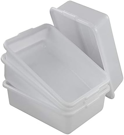 Wash Basin Tub, Plastic Dish Pan 8 Liter, White Bus Tubs, Set of 4 - Image 7