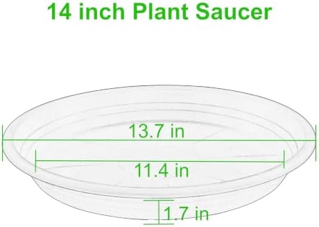 2 Pack of 14 inch Plant Saucer, Large Plant Tray, Heavy Sturdy Plant Drainage Tray for Indoors, Bird Bath Bowls, Sturdy Plastic Pot Tray for Planter (Blue) - Image 2