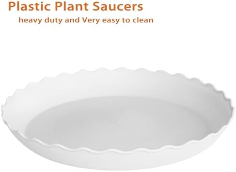 2 Pack Plant Saucer 20 inch, Heavy Duty Plastic Plant Saucers, Durable Plant Tray for Pots, Flower Saucers for Indoors, Plant Pot Saucers, Trays for Planter (White) - Image 3