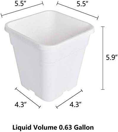 Square Nursery Pots Plant Pots Grow Pots Nursery Container Fit for Planting Soil Plants 0.63 Gallon 10Pcs - Image 3