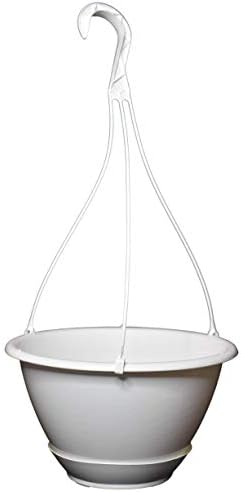 10" White Plastic Hanging Basket with Saucer for Indoor/Outdoor Use by Koba (25) by Unknown