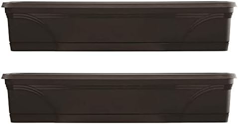 Southern Patio Rectangular Garden Box Planters, Black, 36 x 8 Inch, 2 Pack by SouthernPatio