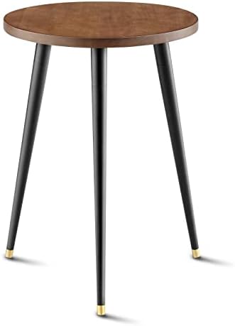 KINNARY Plant Stand Indoor, Mid Century Wood Plant Stand Plant Table for Flower Pots, Heavy Duty Metal Tall Plant Holder, Modern Home Decor Small Round Side End Table (11.8"x16") by KINNARY