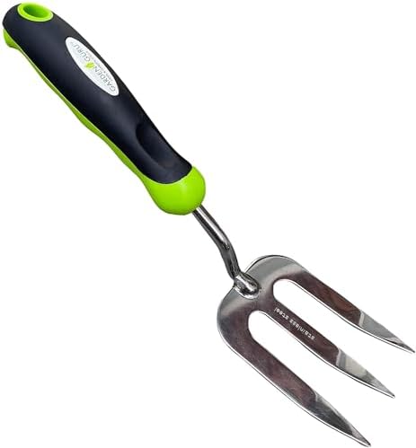 Garden Guru Stainless Steel Hand Weeder Fork Tool – Rust Resistant Stainless Steel – Ergonomic Handle – Great for Planting, Spreading Mulch, Weeding, Loosening & Transplanting Soil by GardenGuru