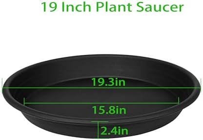 2 Pack of 19 inch Plant Saucer, 2.4" Depth Large Plant Saucer, Heavy Sturdy Plant Drainage Tray for Indoors, Bird Bath Bowls, Sturdy 18 inch Plastic Pot Tray for Planter 15-19"(Black) - Image 2