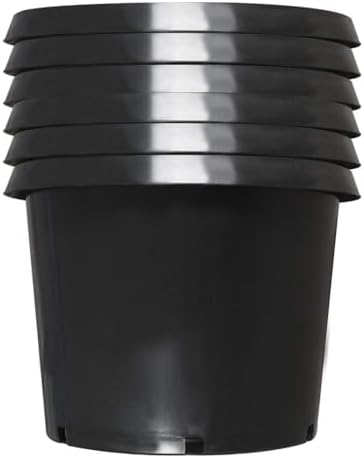 25 Gallon Plant Nursery Pot 5-Pack 25 Gallon Plastic Garden Planter Pots Flower Seedling Injection Molded Container Seed Starting Pot Set for Indoor Outdoor Plants Seedlings Vegetables Black by XCSHUS
