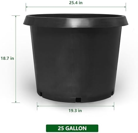HOSTIC 25 Gallon Flexible Nursery Pots 5 PCS Gallon Pot with Drainage Holes - Image 3