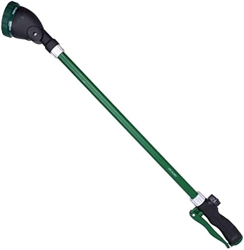 Heavy Duty 28 Inch Watering Wand with Pivoting Head, Adjustable Garden Hose Water Sprayer Wand with Ergonomic Handle, Spray 6 Watering Patterns, Perfect for Watering Seedling Beds, Flowers by H2OWORKS