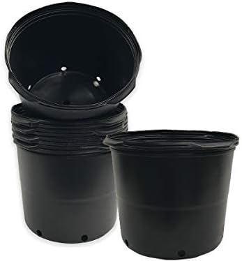 Viagrow 5 Gallon Plus Nursery Pots, BPA Free Plastic Planter Pots, Black by Viagrow