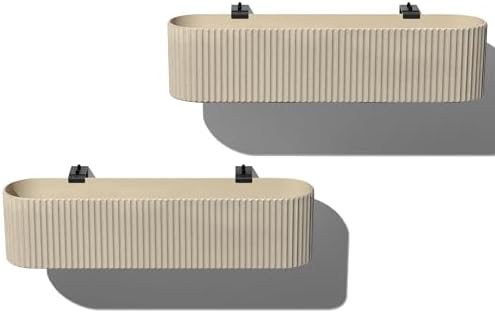 Veradek Demi Series Railing Planter - Round Window Box with Bracket by VeradekOutdoor