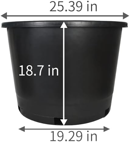 25 Gallon Plant Nursery Pot 5-Pack 25 Gallon Plastic Garden Planter Pots Flower Seedling Injection Molded Container Seed Starting Pot Set for Indoor Outdoor Plants Seedlings Vegetables Black - Image 6