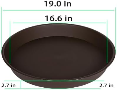 4 Pack of 18 19 inch Plant Saucer Drip Tray (16.6 inch Base), Heavy Duty Deep Plant Saucers for Pots, Plastic Flower Planter Water Trays for Indoors Outdoor (19", Dark Brown) - Image 2