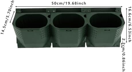 36-Pot Wall Mounted Planter – Vertical Wall Planter with Water Storage Layer, Stackable Flower Pot Holder for Indoor Outdoor Garden Balcony (12 * 3-Pot) (Army Green) - Image 2