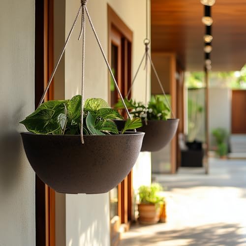LA JOLIE MUSE Hanging Planter Baskets for Outdoor Plants, Set of 2, 13 Inch - Image 3