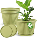 14-inch-Large-Planters-for-Outdoor-Plant，Plastic Indoor Flower Pots with Drainage Holes & Saucer，4 Packs Decorative Garden Pots for Plantfor Home Porch Decor by FlowyypoPlantPot