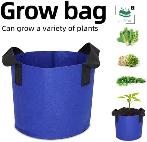 Grow Bags,Growing Pot Bags Garden Grow Bag Indoor Outdoor Fabric Aeration Plant Pot Container Flower Vegetable Pouch (Dark Blue,7 Gallon) - Image 2